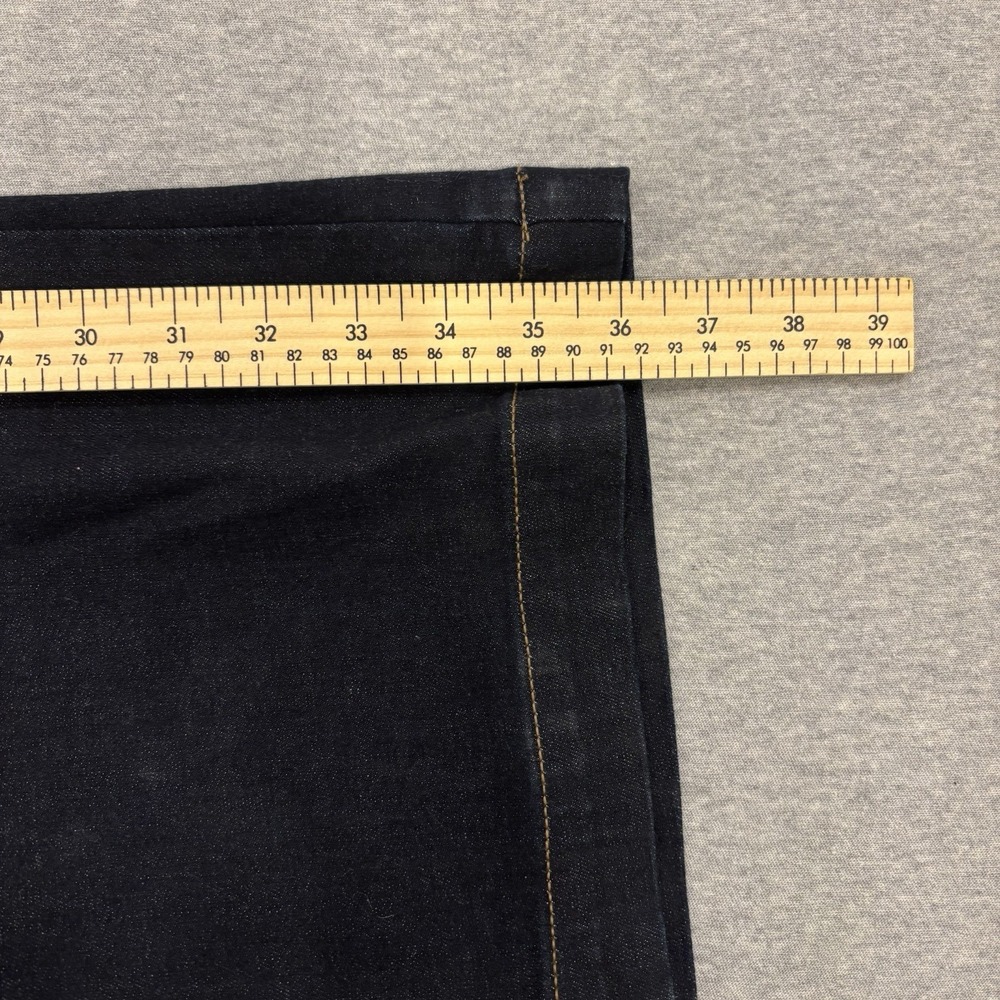 American Eagle Wide Leg Jeans Womens's Size 14 X-Long Blue Dark Wash Denim Flare - Picture 7 of 11